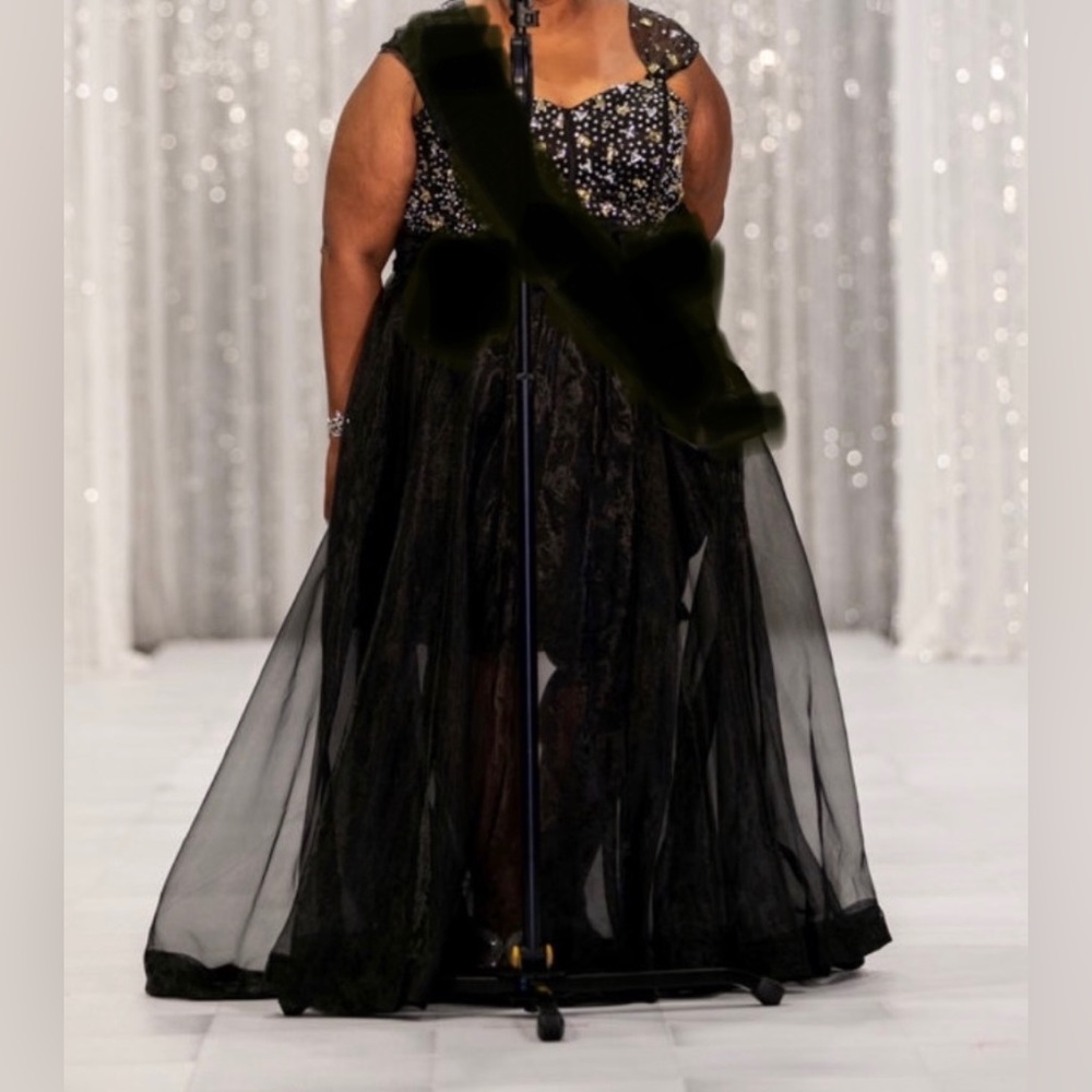 Custom Size 20/22 Gown Plus Size Rhinestones Sequ… - image 1